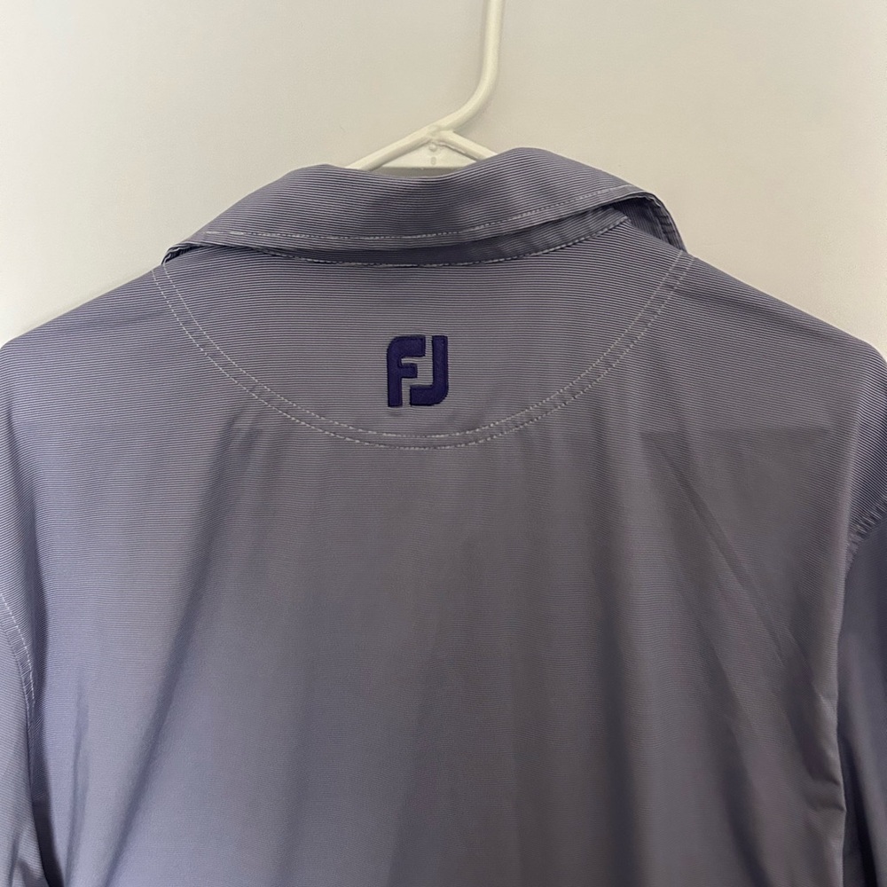 FootJoy ProDry Performance golf polo shirt in a blue and white stripe L - Picture 5 of 5